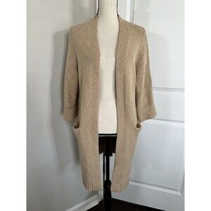 Anthropologie Oversized Tan Kimono Sweater XXS Petite Runs Large EUC